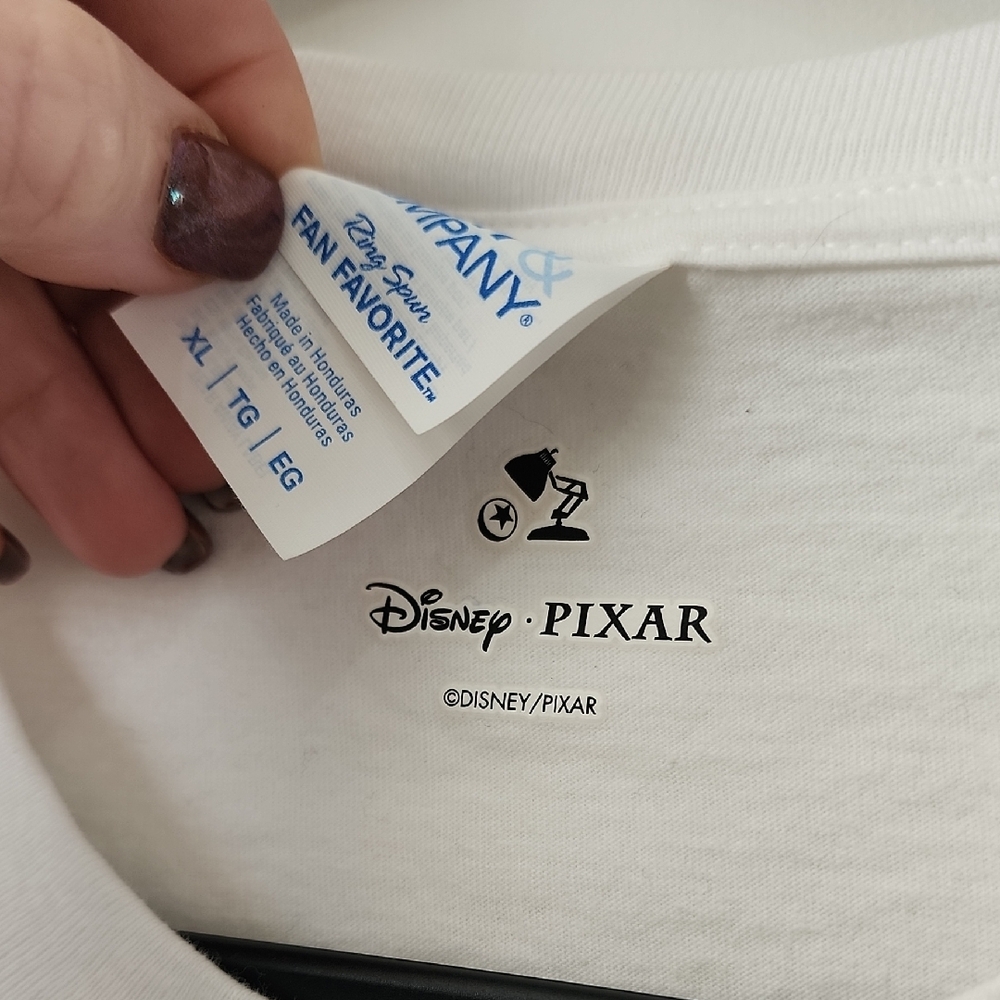 Disney Pixar White T-Shirt with Forky Logo - Mens Unisex XL - Picture 2 of 3
